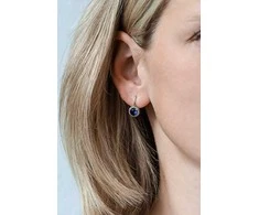 Beneto Sidabrinis earrings with mėlynas crystals AGUC1156