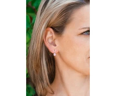 Beneto Sidabrinis earrings with pink zircon AGUC1162
