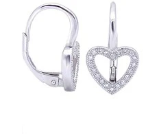 Beneto Sidabrinis heart earrings AGUC1958