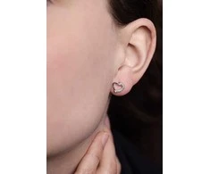 Beneto Sidabrinis heart earrings AGUP1423S
