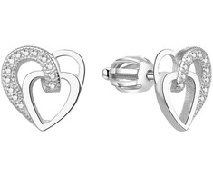 Beneto Sidabrinis heart earrings AGUP1527S