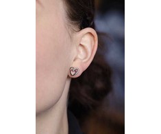 Beneto Sidabrinis heart earrings AGUP1527S