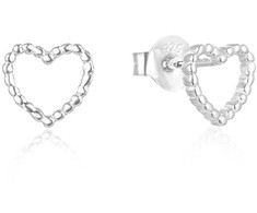Beneto Sidabrinis minimalist heart earrings AGUP2711