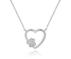 Beneto Sidabrinis Necklace Love to Pet AGS702 (Chain, Pendant)