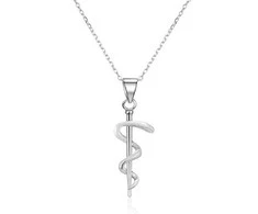 Beneto Sidabrinis pakabukas with pendant Aeskulap´s stick AGS1152 / 47 (chain, pendant)