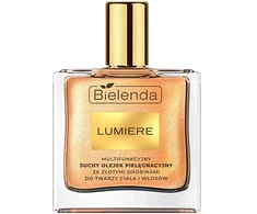BIELENDA Lumiere daugiafunkcinis sausos priežiūros aliejus su aukso dalelėmis veidui, kūnui ir plaukams 50 ml