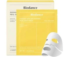 Biodance Radiant Vita Niacinamide Real Deep Mask lakštinė veido kaukė, 4 vnt.