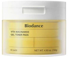 Biodance Vita Niacinamide Gel Toner Pads geliniai toniniai padeliai veidui, 60 vnt