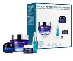 Set Biotherm: Mėlyna Pro-Retinol Multi Correcting Kreminis For Face, 50 ml + Life Plankton Eliksyras Regenerating Day &amp; Night Serum For Face, 7 ml + Mėlyna Therapy Anti-Aging Night Kreminis For Face, 15 ml + Mėlyna Therapy Anti-Ageing Paakių kremas, 15 ml