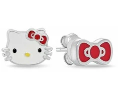 Brilio Silver Asimetriniai sidabriniai auskarai Hello Kitty EA1211W