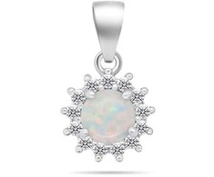 Brilio Silver Brilio Sidabrinis Sparkling sidabrinis jewelry set with baltas opals SET247W (pendant, earrings)