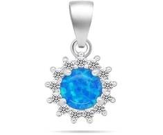 Brilio Silver Brilio Sidabrinis Sparkling sidabrinis jewelry set with mėlynas opals SET247WB (pendant, earrings)