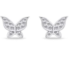 Brilio Silver Gražūs sidabriniai auskarai Butterfly EA631W