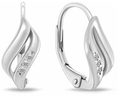 Brilio Silver Charming sidabrinis jewelry set with zircons SET292W (pendant, earrings)