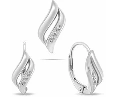 Brilio Silver Charming sidabrinis jewelry set with zircons SET292W (pendant, earrings)