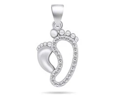 Brilio Silver Beautiful sidabrinis pendant with zircons Fingerprints PT61W