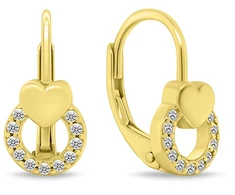 Brilio Silver Charming auksinis-plated dangling earrings with zircons EA1276Y