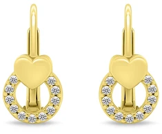 Brilio Silver Charming auksinis-plated dangling earrings with zircons EA1276Y