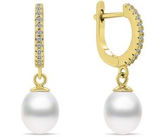 Brilio Silver Brilio Sidabrinis Charming auksinis-plated earrings with pearls EA650Y
