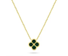 Brilio Silver Charming auksinis-plated pakabukas Žalias Clover NCL222YG