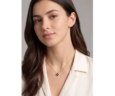 Brilio Silver Charming auksinis-plated pakabukas Žalias Clover NCL222YG