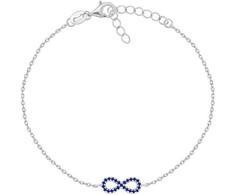 Brilio Silver Žavi sidabrinė apyrankė su mėlynais cirkoniais Infinity BR42WB