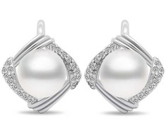Brilio Silver Brilio Sidabrinis Charming sidabrinis auskarai su perlais EA433W