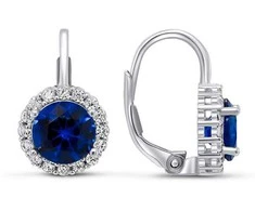 Brilio Silver Brilio Sidabrinis Charming sidabrinis earrings with mėlynas zircons EA126WB