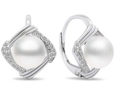 Brilio Silver Brilio Sidabrinis Charming sidabrinis auskarai su perlais EA433W