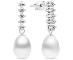 Brilio Silver Brilio Sidabrinis Charming sidabrinis auskarai su perlu ir cirkoniais EA950W