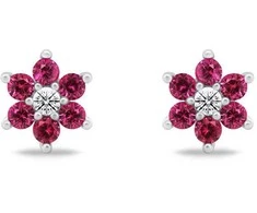 Brilio Silver Charming sidabrinis earrings with fuchsia zircons EA846WR