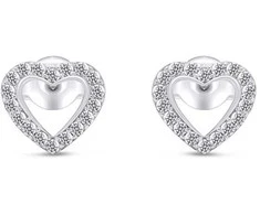 Brilio Silver Charming sidabrinis earrings Hearts with cubic zirconia EA355W