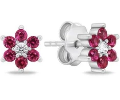 Brilio Silver Charming sidabrinis earrings with fuchsia zircons EA846WR