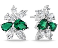Brilio Silver Brilio Sidabrinis Charming sidabrinis jewelry set with zircons SET248WG (pakabukas, earrings)
