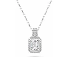 Brilio Silver Sparkling sidabrinis jewelry set with zircons SET262W (chain, pendant, earrings)