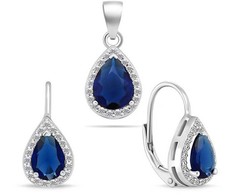 Brilio Silver Brilio Sidabrinis Charming sidabrinis jewelry set with zircons SET243WB (pendant, earrings)