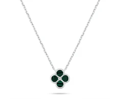 Brilio Silver Charming sidabrinis pakabukas Žalias Clover NCL222WG