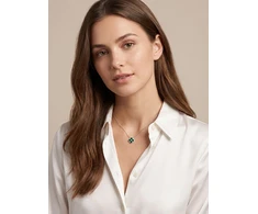 Brilio Silver Charming sidabrinis pakabukas Žalias Clover NCL222WG
