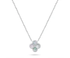 Brilio Silver Charming sidabrinis pakabukas Baltas Clover NCL222W