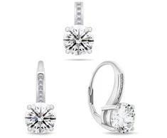 Brilio Silver Brilio Sidabrinis Sidabrinis jewelry set with cubic zirconia SET241W (pendant, earrings)