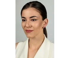 Brilio Silver Brilio Sidabrinis Round auksinis-plated earrings with colored zircons EA792Y