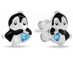 Brilio Silver Žavingi sidabriniai auskarai „Penguin EA1225WAQ“