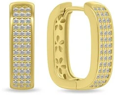 Brilio Silver Brilio Sidabrinis Dazzling auksinis-plated earrings with zircons EA887Y