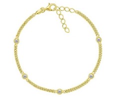Brilio Silver Brilio Sidabrinis Matching auksinis-plated bracelet with zircons BRC109Y