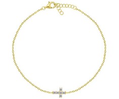Brilio Silver Brilio Sidabrinis Matching auksinis-plated bracelet with cross BRC96Y