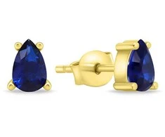 Brilio Silver Brilio Sidabrinis Matching auksinis-plated earrings with mėlynas zircons EA860YB