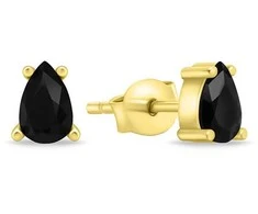 Brilio Silver Brilio Sidabrinis Matching auksinis-plated earrings with juodas zircons EA860YBC