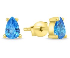 Brilio Silver Brilio Sidabrinis Matching auksinis-plated earrings with mėlynas zircons EA860YAQ