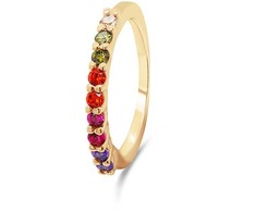 Brilio Silver Brilio Sidabrinis Matching auksinis-plated ring with colored zircons RI063Y
