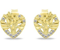 Brilio Silver Brilio Sidabrinis Gold-plated jewelry set Tree of Life with zircons SET236Y (pakabukas, earrings)